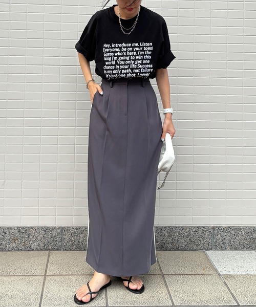 ISOOK(アイスー)の「【ISOOK / アイスー】オーバーサイズ半袖ロゴTシャツ / プリントT クルーネック ラウンドネック Tシャツ レタリング 英字ロゴ ルーズ丈 ビックシルエット ユニセックス 白 黒 ホワイト ブラックZOZOTOWN限定(Tシャツ/カットソー・レディース・ブラック/ホワイト・FREE)」の14枚目の写真