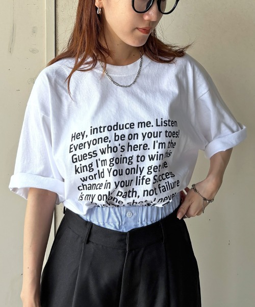 ISOOK(アイスー)の「【ISOOK / アイスー】オーバーサイズ半袖ロゴTシャツ / プリントT クルーネック ラウンドネック Tシャツ レタリング 英字ロゴ ルーズ丈 ビックシルエット ユニセックス 白 黒 ホワイト ブラックZOZOTOWN限定(Tシャツ/カットソー・レディース・ブラック/ホワイト・FREE)」の20枚目の写真