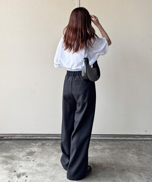 ISOOK(アイスー)の「【ISOOK / アイスー】オーバーサイズ半袖ロゴTシャツ / プリントT クルーネック ラウンドネック Tシャツ レタリング 英字ロゴ ルーズ丈 ビックシルエット ユニセックス 白 黒 ホワイト ブラックZOZOTOWN限定(Tシャツ/カットソー・レディース・ブラック/ホワイト・FREE)」の16枚目の写真