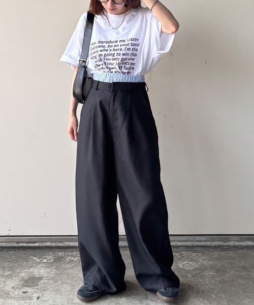 ISOOK(アイスー)の「【ISOOK / アイスー】オーバーサイズ半袖ロゴTシャツ / プリントT クルーネック ラウンドネック Tシャツ レタリング 英字ロゴ ルーズ丈 ビックシルエット ユニセックス 白 黒 ホワイト ブラックZOZOTOWN限定(Tシャツ/カットソー・レディース・ブラック/ホワイト・FREE)」の5枚目の写真