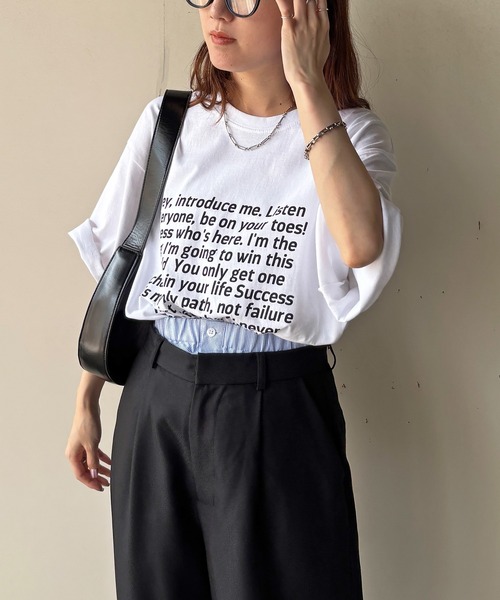 ISOOK(アイスー)の「【ISOOK / アイスー】オーバーサイズ半袖ロゴTシャツ / プリントT クルーネック ラウンドネック Tシャツ レタリング 英字ロゴ ルーズ丈 ビックシルエット ユニセックス 白 黒 ホワイト ブラックZOZOTOWN限定(Tシャツ/カットソー・レディース・ブラック/ホワイト・FREE)」の15枚目の写真