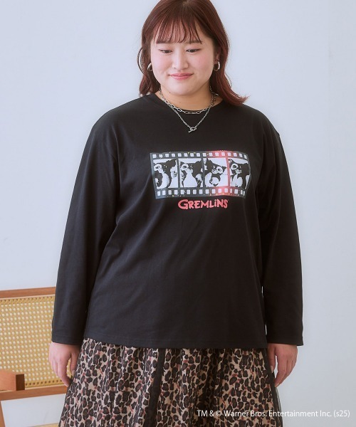 SMILE LAND（スマイルランド）の「＜大きいサイズ＞【GREMLINS】ゆるシルエットプリントTシャツ（Tシャツ/カットソー・レディース・オフホワイト/ブラック・L/5L/4L/3L/LL）」の13枚目の写真