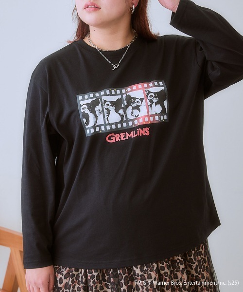 SMILE LAND（スマイルランド）の「＜大きいサイズ＞【GREMLINS】ゆるシルエットプリントTシャツ（Tシャツ/カットソー・レディース・オフホワイト/ブラック・L/5L/4L/3L/LL）」の15枚目の写真