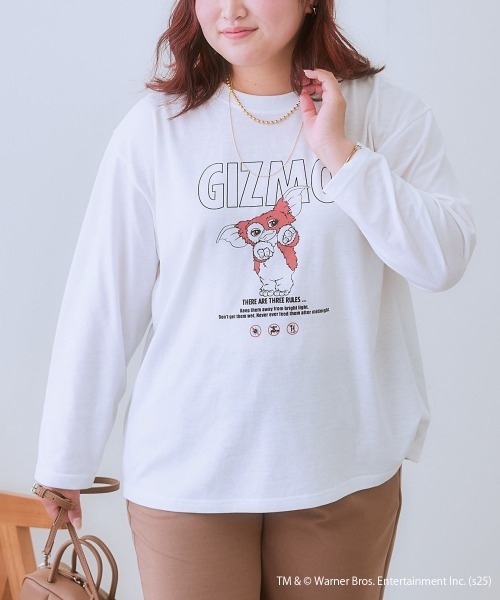 SMILE LAND（スマイルランド）の「＜大きいサイズ＞【GREMLINS】ゆるシルエットプリントTシャツ（Tシャツ/カットソー・レディース・オフホワイト/ブラック・L/5L/4L/3L/LL）」の5枚目の写真