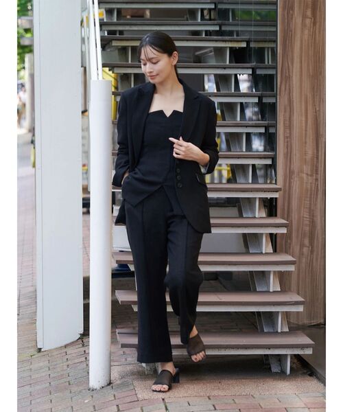 TONAL（トーナル）の「カラミストレートパンツ（その他パンツ・レディース・ブラック/オフホワイト/グレー・SMALL/MEDIUM）」の4枚目の写真
