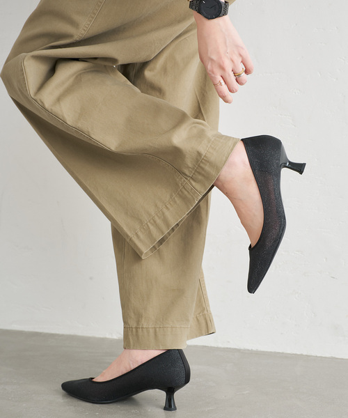 LE TALON(ルタロン)の「≪追加≫5cmポインテッドチュールパンプス(パンプス・レディース・ベージュ/ブラック×ブラック/ブラック・25.5cm/25cm/24.5cm/23cm/22.5cm/22cm/21.5/23.5cm/21/24cm)」の6枚目の写真