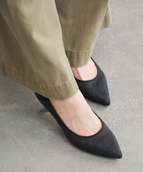 LE TALON(ルタロン)の「≪追加≫5cmポインテッドチュールパンプス(パンプス・レディース・ベージュ/ブラック×ブラック/ブラック・25.5cm/25cm/24.5cm/23cm/22.5cm/22cm/21.5/23.5cm/21/24cm)」の7枚目の写真