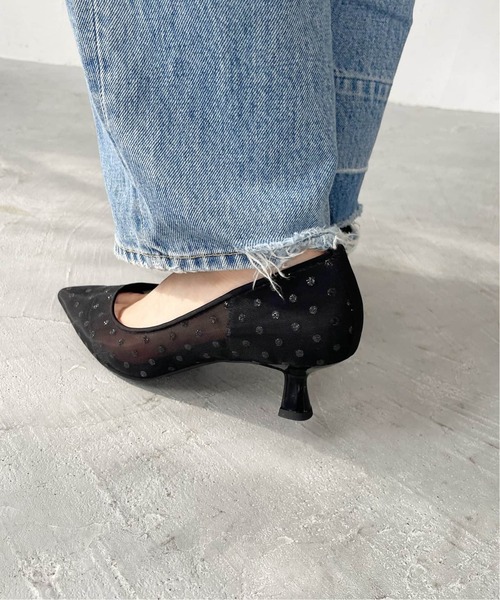 LE TALON(ルタロン)の「≪追加≫5cmポインテッドチュールパンプス(パンプス・レディース・ベージュ/ブラック×ブラック/ブラック・25.5cm/25cm/24.5cm/23cm/22.5cm/22cm/21.5/23.5cm/21/24cm)」の11枚目の写真
