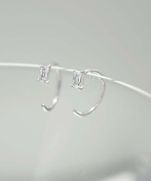 ANEMONE（アネモネ）の「スクエアビジューフックピアス[silver925]（ピアス（両耳用）・レディース・シルバー・FREE）」の8枚目の写真