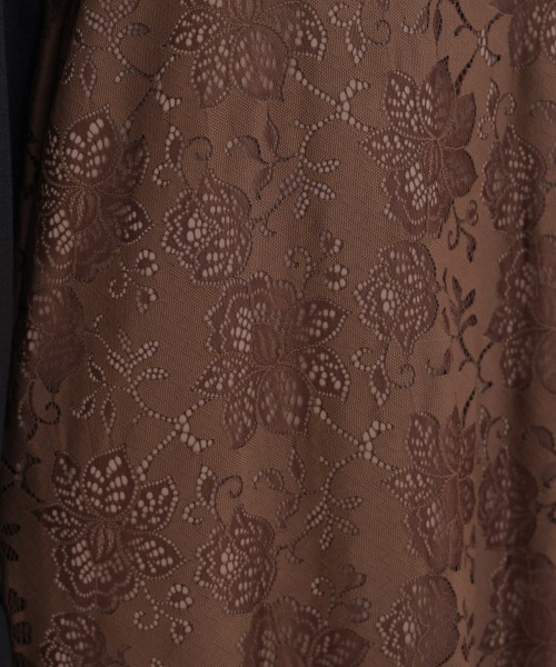 Bab（バブ）の「【S・Mサイズ展開】フラワーレースＩラインキャミワンピース（ワンピース・レディース・ブラウン/ブラック・S/M）」の15枚目の写真