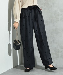 INTERPLANET | ツイルクロスドットフロッキーベロアリボンベルトパンツ(その他パンツ)