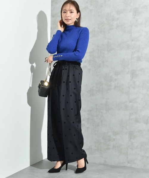 INTERPLANET（インタープラネット）の「ツイルクロスドットフロッキーベロアリボンベルトパンツ（その他パンツ・レディース・ブラック/チャコールグレー・FREE）」の14枚目の写真