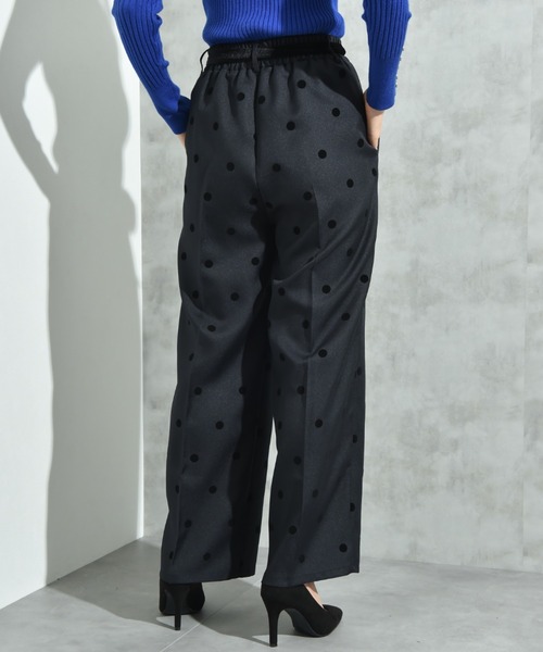 INTERPLANET（インタープラネット）の「ツイルクロスドットフロッキーベロアリボンベルトパンツ（その他パンツ・レディース・ブラック/チャコールグレー・FREE）」の19枚目の写真