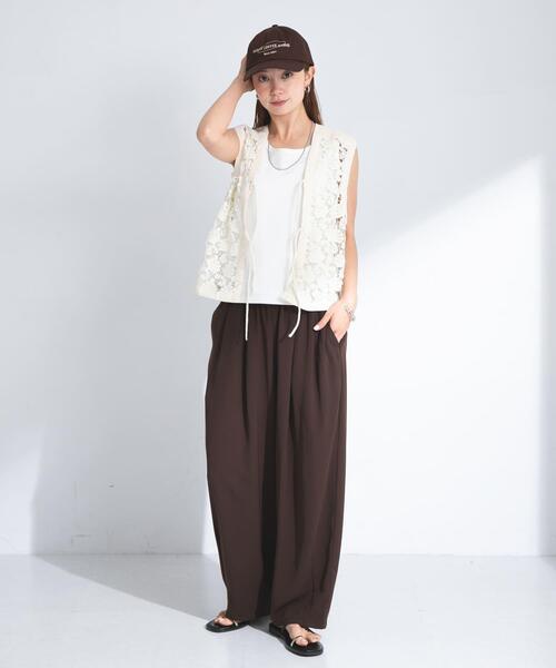 URBAN RESEARCH Sonny Label（アーバンリサーチサニーレーベル）の「ダブルタックワイドイージーパンツ（その他パンツ・レディース・ベージュ/ブラウン/ブラック・FREE）」の14枚目の写真