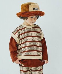 p.premier | 【リンク/セットアップ可/ジュニア対応】カットジャガードベストくっつきトップス(Tシャツ/カットソー)