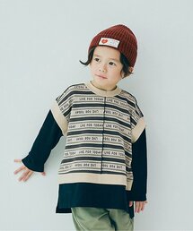 p.premier | 【リンク/セットアップ可/ジュニア対応】カットジャガードベストくっつきトップス(Tシャツ/カットソー)