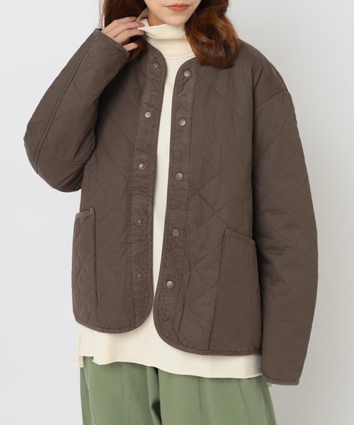 セール】J2150 ウォッシュドキルトジャケット（ノーカラージャケット