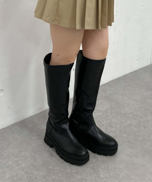 archives(アルシーヴ)の「厚底ロングブーツ(ブーツ・レディース・ブラック/ブラウン・MEDIUM/LARGE)」の13枚目の写真