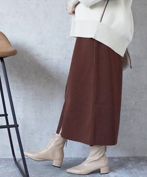 Emma（SELECT LEVERY）（エマ セレクトリベリー）の「リバーシブルファスナーロングスカート（スカート・レディース・ブラック/グレー/ベージュ・MEDIUM）」の6枚目の写真