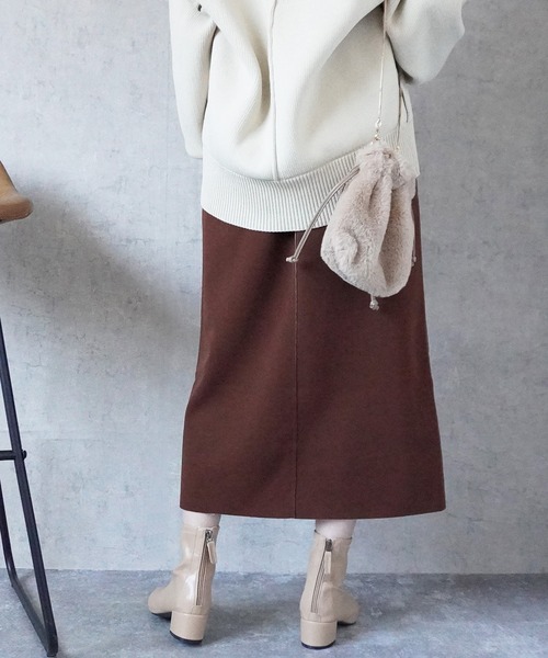 Emma（SELECT LEVERY）（エマ セレクトリベリー）の「リバーシブルファスナーロングスカート（スカート・レディース・ブラック/グレー/ベージュ・MEDIUM）」の7枚目の写真