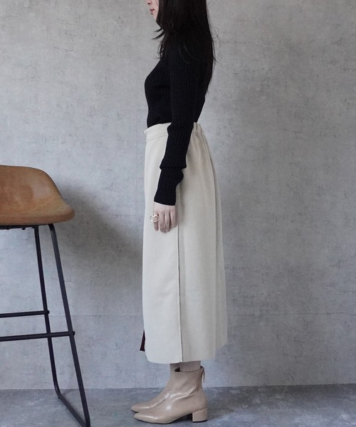 Emma（SELECT LEVERY）（エマ セレクトリベリー）の「リバーシブルファスナーロングスカート（スカート・レディース・ブラック/グレー/ベージュ・MEDIUM）」の9枚目の写真