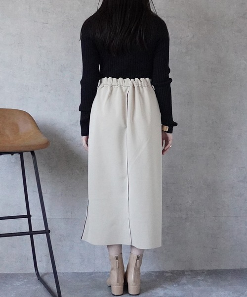 Emma（SELECT LEVERY）（エマ セレクトリベリー）の「リバーシブルファスナーロングスカート（スカート・レディース・ブラック/グレー/ベージュ・MEDIUM）」の10枚目の写真