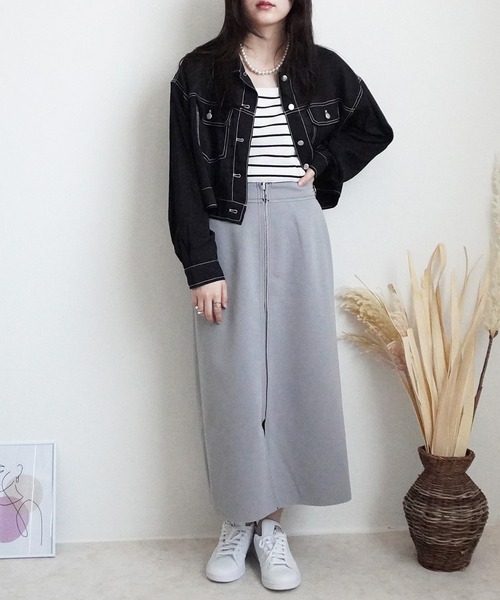 Emma（SELECT LEVERY）（エマ セレクトリベリー）の「リバーシブルファスナーロングスカート（スカート・レディース・ブラック/グレー/ベージュ・MEDIUM）」の13枚目の写真