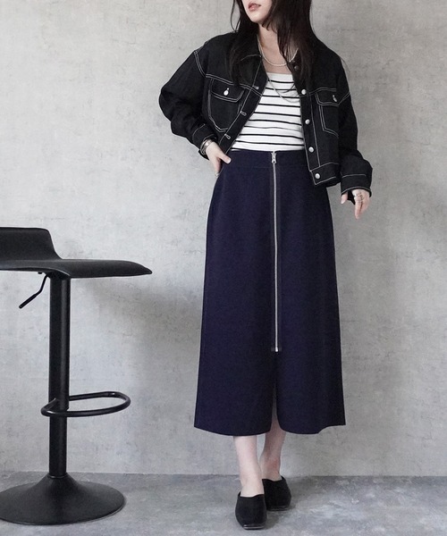 Emma（SELECT LEVERY）（エマ セレクトリベリー）の「リバーシブルファスナーロングスカート（スカート・レディース・ブラック/グレー/ベージュ・MEDIUM）」の14枚目の写真