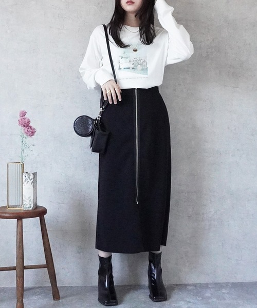 Emma（SELECT LEVERY）（エマ セレクトリベリー）の「リバーシブルファスナーロングスカート（スカート・レディース・ブラック/グレー/ベージュ・MEDIUM）」の17枚目の写真