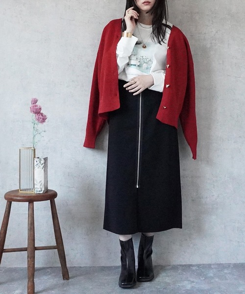 Emma（SELECT LEVERY）（エマ セレクトリベリー）の「リバーシブルファスナーロングスカート（スカート・レディース・ブラック/グレー/ベージュ・MEDIUM）」の18枚目の写真