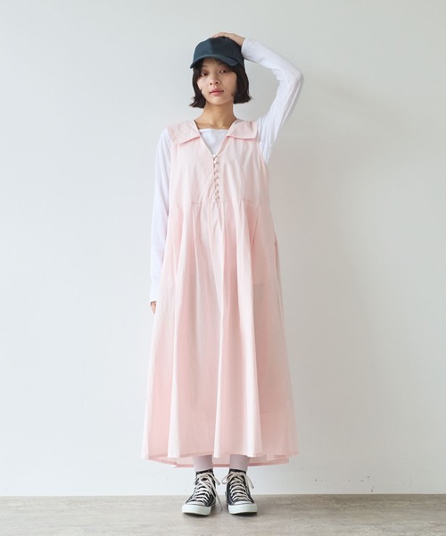 bulle de savon(ビュルデサボン)の「コットン/キュプラ 高密度ブロード セーラーワンピース(ワンピース・レディース・ブラック/ピンク・FREE)」の2枚目の写真