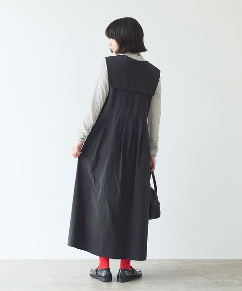 bulle de savon(ビュルデサボン)の「コットン/キュプラ 高密度ブロード セーラーワンピース(ワンピース・レディース・ブラック/ピンク・FREE)」の11枚目の写真