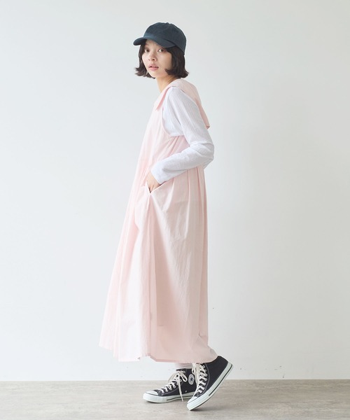 bulle de savon(ビュルデサボン)の「コットン/キュプラ 高密度ブロード セーラーワンピース(ワンピース・レディース・ブラック/ピンク・FREE)」の5枚目の写真