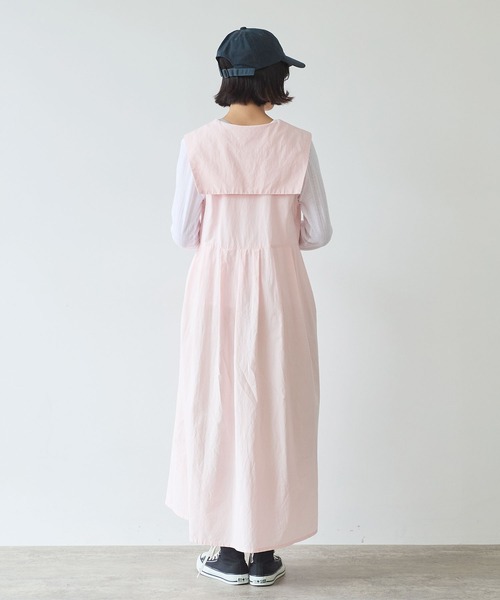 bulle de savon(ビュルデサボン)の「コットン/キュプラ 高密度ブロード セーラーワンピース(ワンピース・レディース・ブラック/ピンク・FREE)」の7枚目の写真
