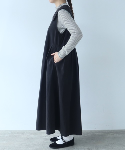 bulle de savon(ビュルデサボン)の「コットン/キュプラ 高密度ブロード セーラーワンピース(ワンピース・レディース・ブラック/ピンク・FREE)」の15枚目の写真