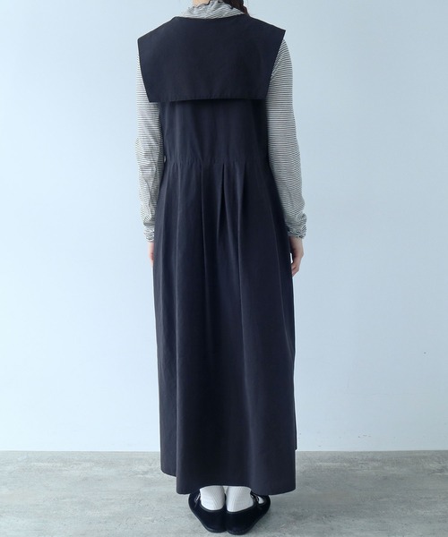 bulle de savon(ビュルデサボン)の「コットン/キュプラ 高密度ブロード セーラーワンピース(ワンピース・レディース・ブラック/ピンク・FREE)」の16枚目の写真