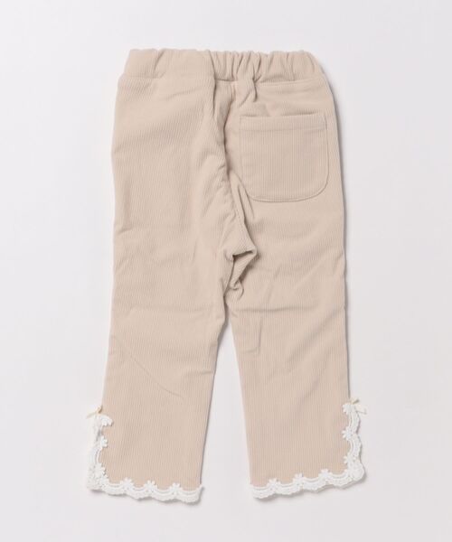 Crescent(クレッセント)の「裾レースニットコール裏起毛ロングパンツ(その他パンツ・キッズ・ピンク/オフホワイト・120/110/100/90/80)」の3枚目の写真