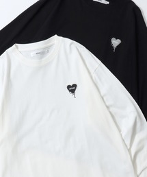 2026AW新色追加 SITRY Heart Embroidery T-Shirt/別注 オーバーサイズ ハートロゴ ワンポイントラメ刺繍 長袖Tシャツ ロンT レディース メンズ