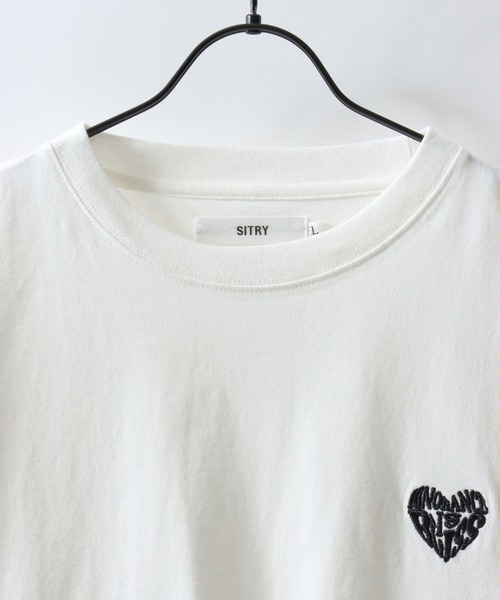 SITRY（シトリー）の「SITRY Heart Embroidery T-Shirt/別注 オーバーサイズ ハートロゴ ワンポイントラメ刺繍 長袖Tシャツ ロンT レディース メンズ（Tシャツ/カットソー・レディース・ホワイト/ブラック系その他/ブラック/ホワイト系その他2/ホワイト系その他3/ブラック系その他2/ブラック系その他3/ホワイト系その他・M/L/XL）」の20枚目の写真