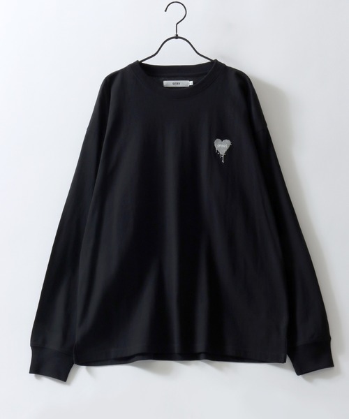 SITRY（シトリー）の「SITRY Heart Embroidery T-Shirt/別注 オーバーサイズ ハートロゴ ワンポイントラメ刺繍 長袖Tシャツ ロンT レディース メンズ（Tシャツ/カットソー・レディース・ホワイト/ブラック系その他/ブラック/ホワイト系その他2/ホワイト系その他3/ブラック系その他2/ブラック系その他3/ホワイト系その他・M/L/XL）」の16枚目の写真