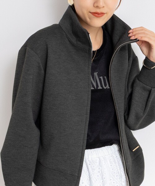 ◆雑誌掲載商品◆セール品◆春夏モデル◆ジップアップ ニットブルゾン セール】 【洗える】カシミヤブレンド ジップアップ ニットブルゾン