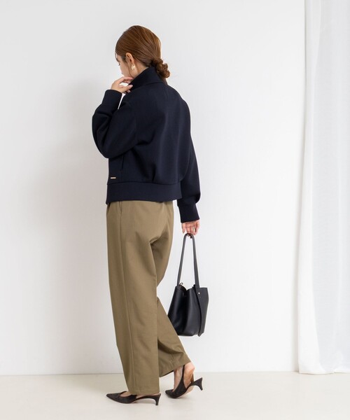 NOLLEY’S（ノーリーズ）の「《セットアップ対応》ウォッシャブルエアボールスタンドジップブルゾン（ブルゾン・レディース・チャコールグレー/ブラック・38）」の5枚目の写真