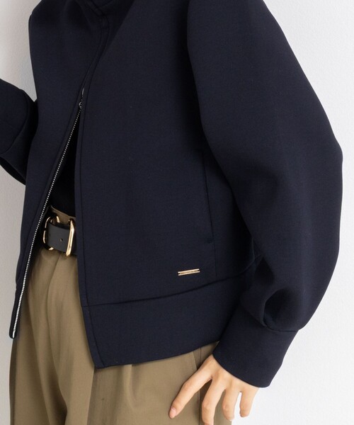 NOLLEY’S（ノーリーズ）の「《セットアップ対応》ウォッシャブルエアボールスタンドジップブルゾン（ブルゾン・レディース・チャコールグレー/ブラック・38）」の6枚目の写真