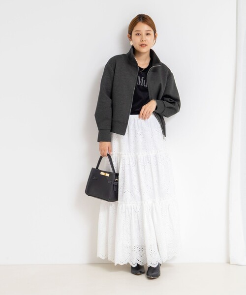 NOLLEY’S（ノーリーズ）の「《セットアップ対応》ウォッシャブルエアボールスタンドジップブルゾン（ブルゾン・レディース・チャコールグレー/ブラック・38）」の10枚目の写真