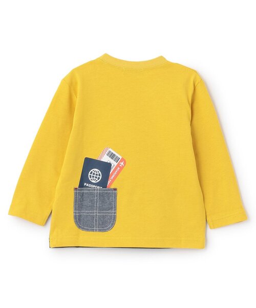 kladskap（クレードスコープ）の「【人気商品再入荷】【直営店で取り扱い無し】空の旅/乗り物長袖Tシャツ（Tシャツ/カットソー・キッズ・マスタード/ターコイズブルー・90cm/100cm/110cm/130cm/120cm）」の3枚目の写真