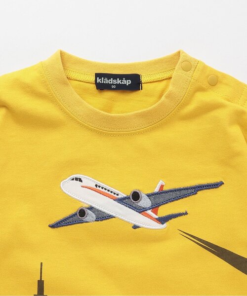 kladskap（クレードスコープ）の「【人気商品再入荷】【直営店で取り扱い無し】空の旅/乗り物長袖Tシャツ（Tシャツ/カットソー・キッズ・マスタード/ターコイズブルー・90cm/100cm/110cm/130cm/120cm）」の4枚目の写真