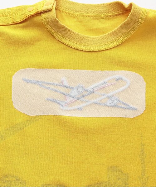 kladskap（クレードスコープ）の「【人気商品再入荷】【直営店で取り扱い無し】空の旅/乗り物長袖Tシャツ（Tシャツ/カットソー・キッズ・マスタード/ターコイズブルー・90cm/100cm/110cm/130cm/120cm）」の5枚目の写真