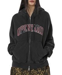 『OY/オーワイ』WASHED CRACK HOODIE ZIP UP/ウォッシュドクラックジップアップパーカー