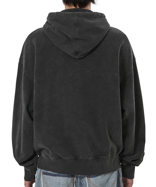 OY(オーワイ)の「『OY/オーワイ』WASHED CRACK HOODIE ZIP UP/ウォッシュドクラックジップアップパーカー(パーカー・レディース・ブラック・L/M)」の7枚目の写真