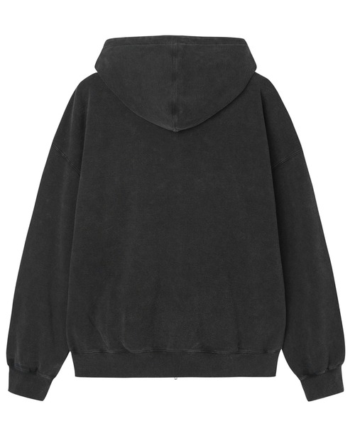 OY(オーワイ)の「『OY/オーワイ』WASHED CRACK HOODIE ZIP UP/ウォッシュドクラックジップアップパーカー(パーカー・レディース・ブラック・L/M)」の4枚目の写真